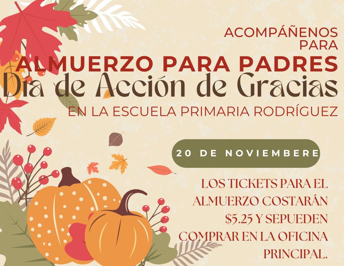 Animation Lunch Tickets are $5.25, parent lunch will be November 20th